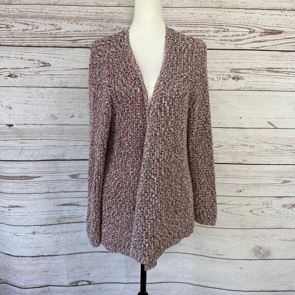 J Jill Women's Multicolor Open Front Knit Cardigan Sweater Size Large - Picture 2 of 10